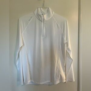 NWT Ralph Lauren (RLX) white 1/4 zip with pocket on back, size L.